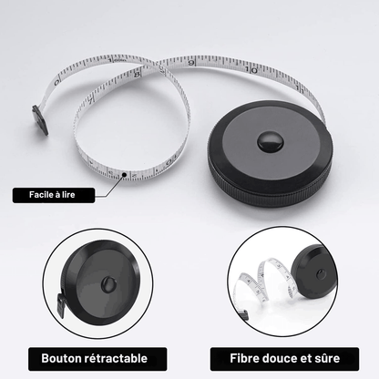 Mètre Ruban - TapeMini™ - Noir & Blanc - Outils du Bricoleur