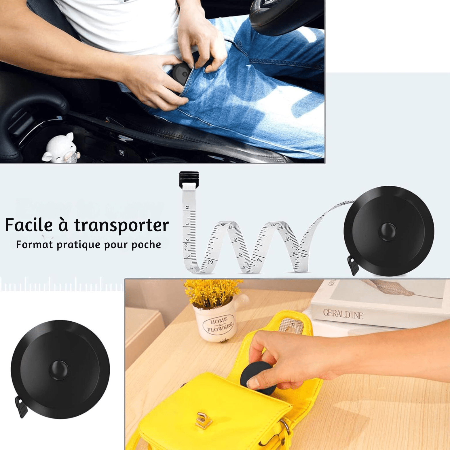 Mètre Ruban - TapeMini™ - Noir & Blanc - Outils du Bricoleur