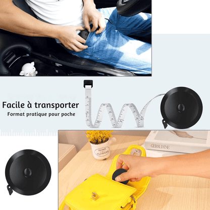 Mètre Ruban - TapeMini™ - Noir & Blanc - Outils du Bricoleur
