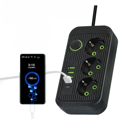Multiprise USB - PowerFlex™ - F16U Noir - Outils du Bricoleur