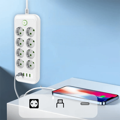 Multiprise USB - PowerFlex™ - F20U Blanc - Outils du Bricoleur